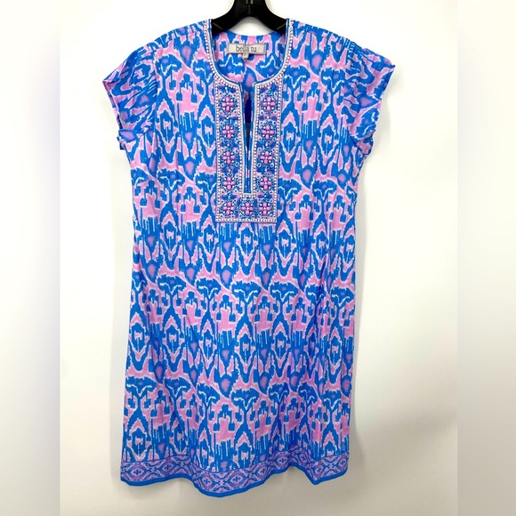 Bella Tu Dresses & Skirts - Bella Tu Embellished Hand Beaded Cap Sleeve‎ Caftan Mini Tunic Dress Size XL